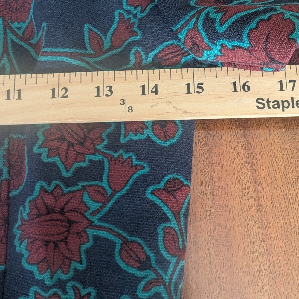 J.Crew Sheath Dress Blue Teal Burgundy Floral Print Short Sleeve Sz 0 Mod Retro‎ - Picture 7 of 11